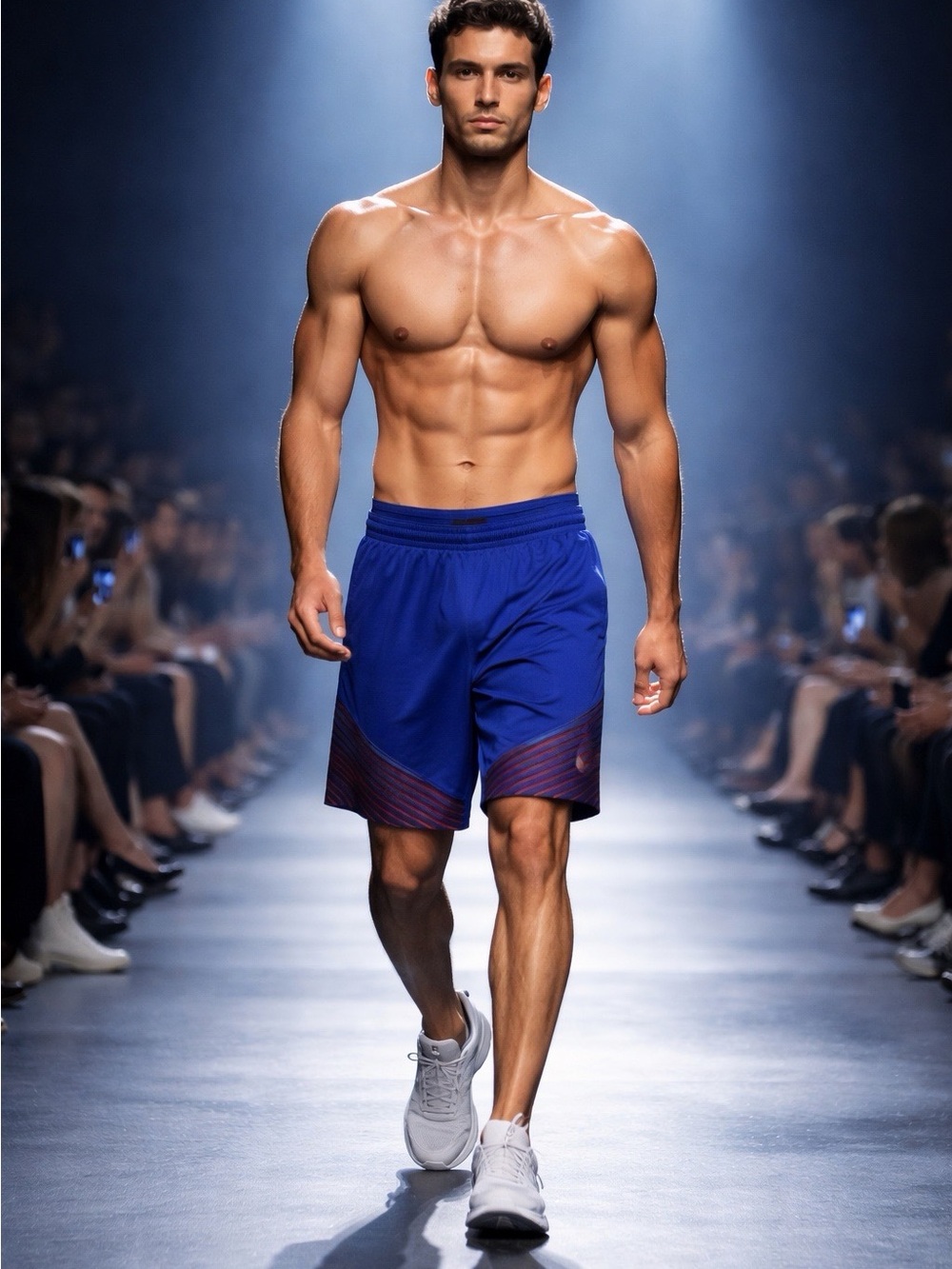Nike Royal Blue Athletic Shorts with Navy Stripe Detail